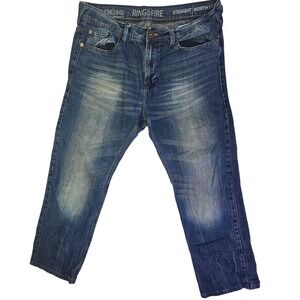 Ring‎ of Fire Jeans Mens 32x28 Blue Wash Denim Straight Leg Straight North